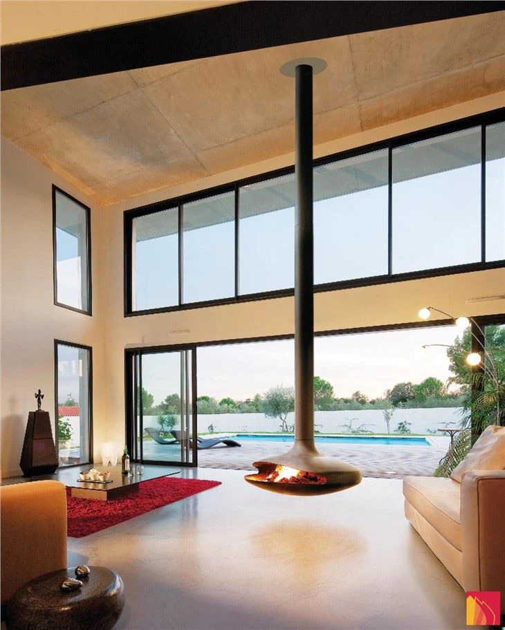 Floating Hanging Fireplace