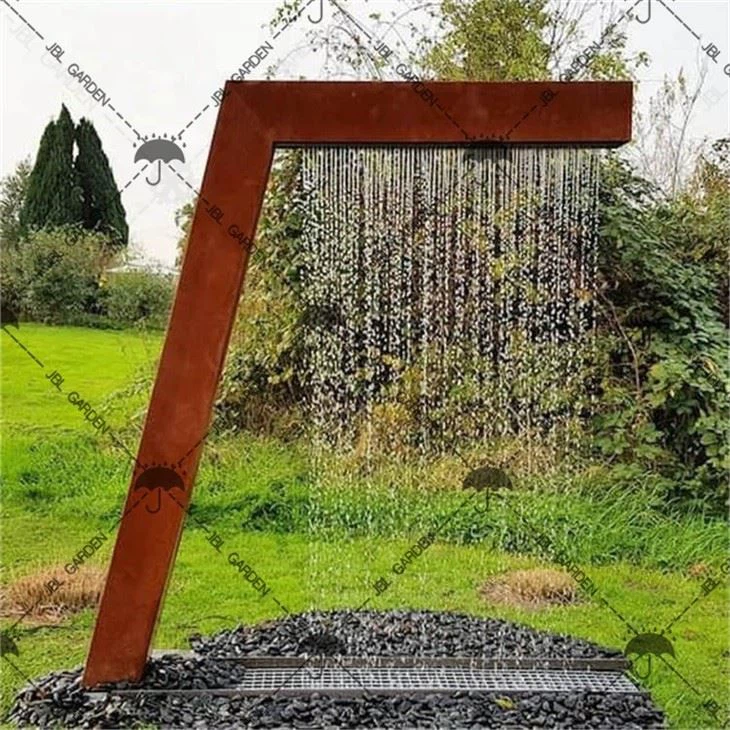 Corten Steel Fountain Modern Metal Cube