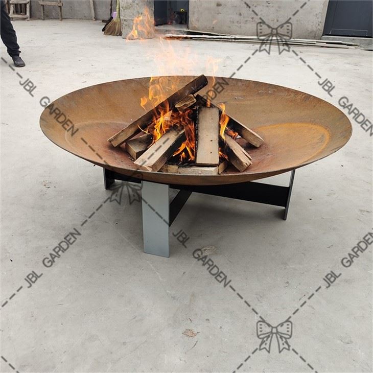 Corten Fire Bowl With Grill Ring