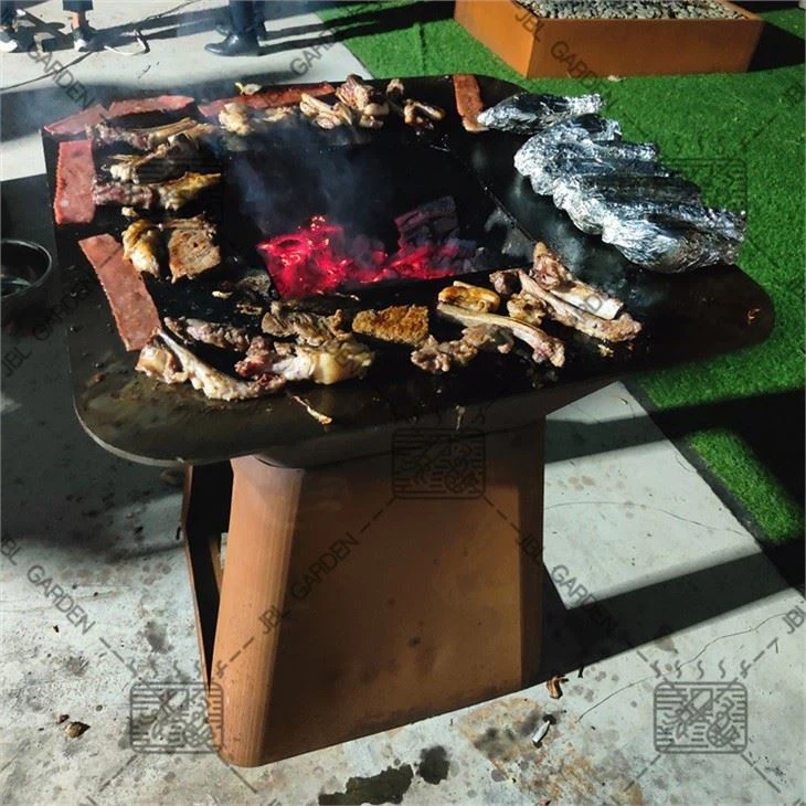 Corten Fire Pit Charcoal Barbecue Grill