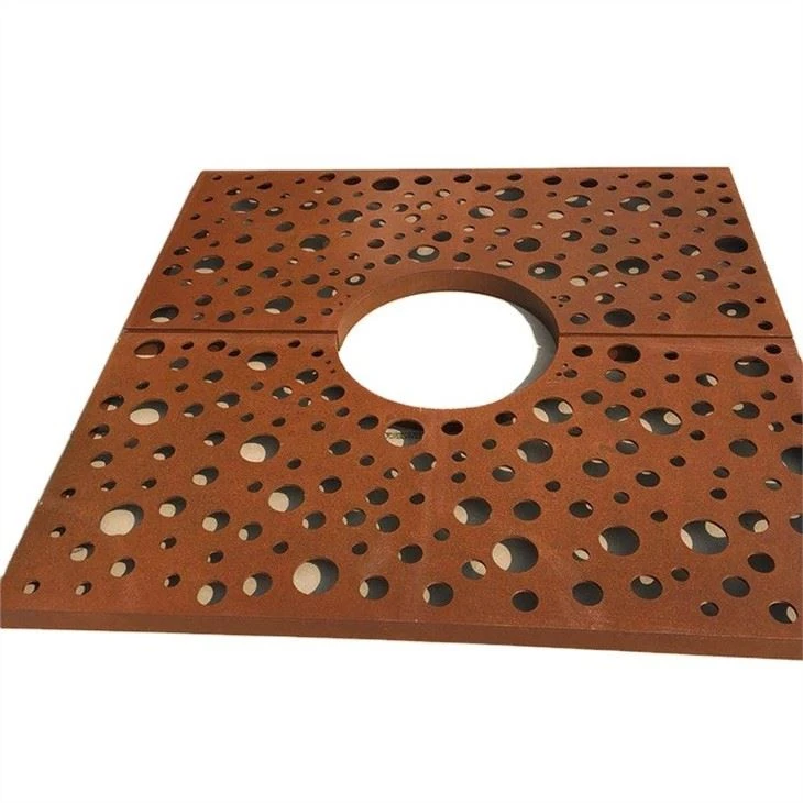 Corten Steel Tree Grates In Street