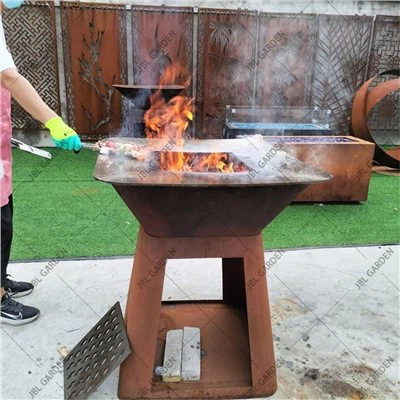 Deyò Barbecue Grilling Mete ak gri plat