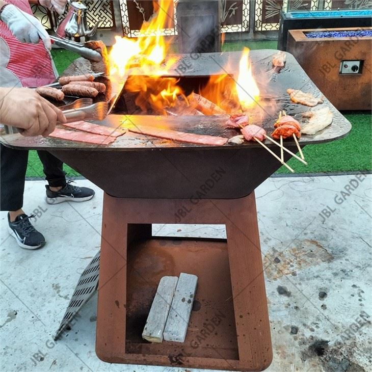 Corten Steel Fireplace Grill