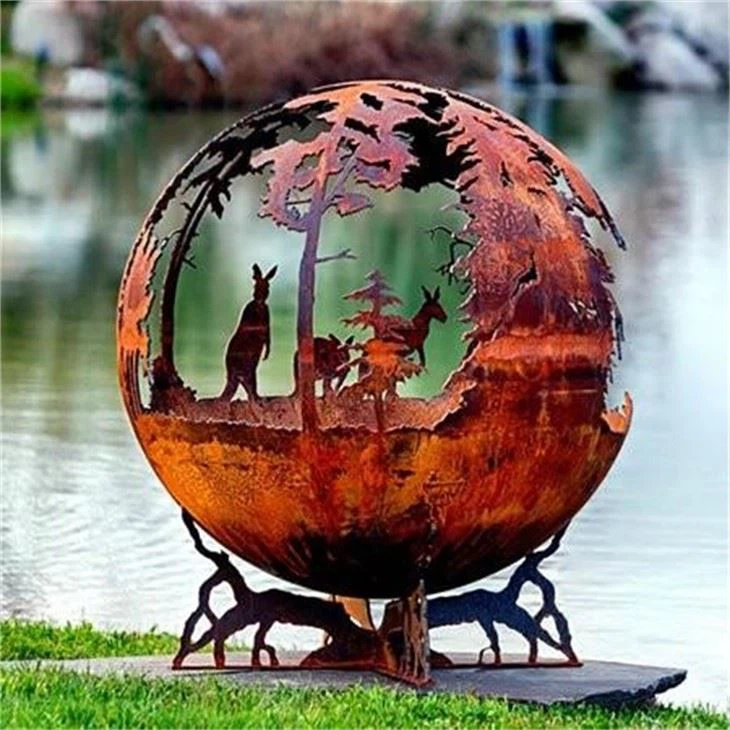 Sou entènèt jwèt Steel Garden Fire Pit