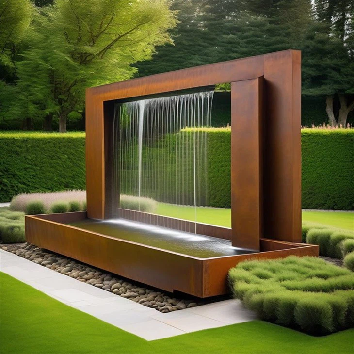 Corten Steel Rain Curtain & Waterfall | Exquisite Outdoor Decoration For Luxury Gardens