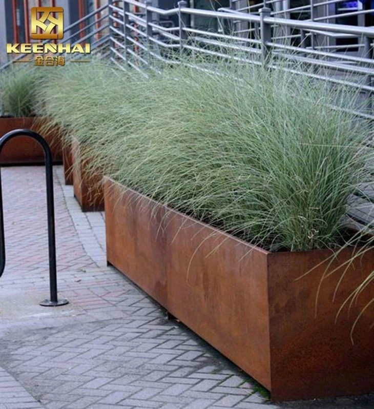 Large Polygonal Corten Steel Planter