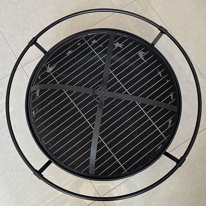 Steel Fire Pit With Spark Screen Cover factory