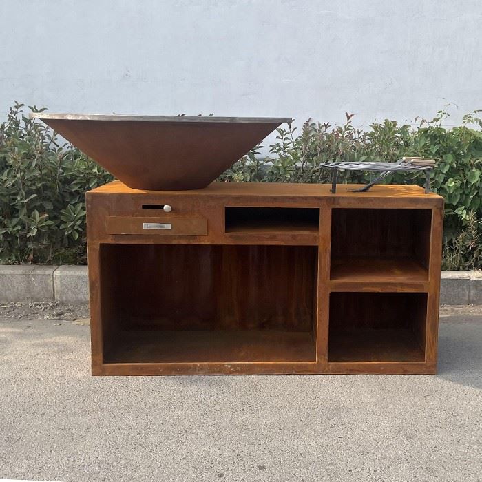 Weathered Corten Steel BBQ Grill suppliers